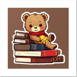 Teddy Bear with Books Posters and Art